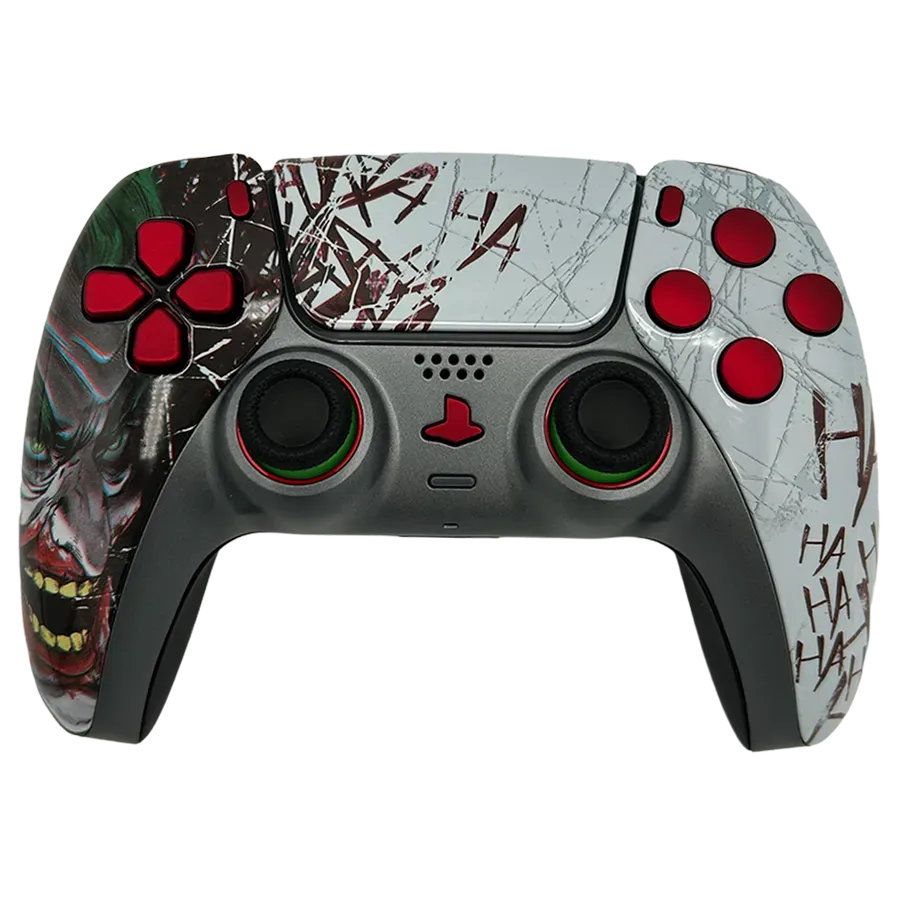 Clever Gaming Laughing Joker PS5 controller custom rood