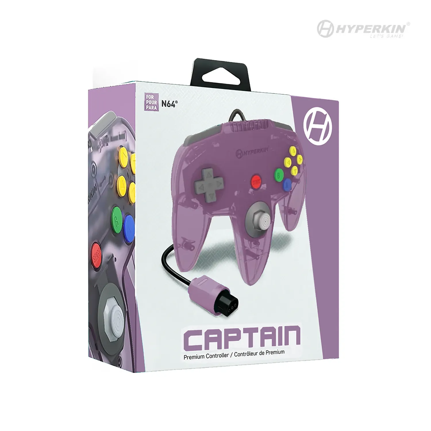 Hyperkin Captain Premium controller N64 paars bedraad
