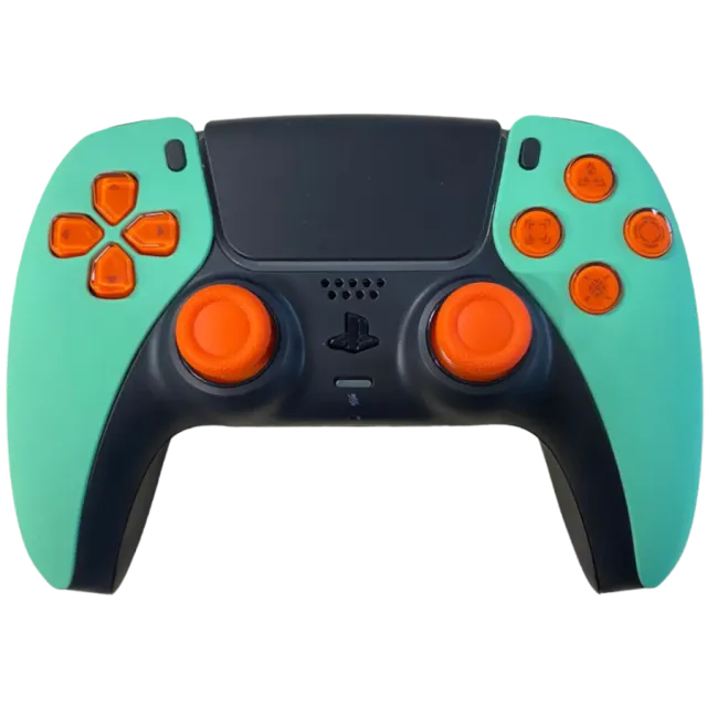 Clever Mint'n Orange PS5 controller munt oranje design