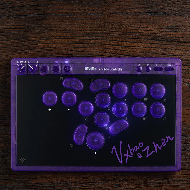 8BitDo Arcade Controller Transparent Purple Signature 2.4G