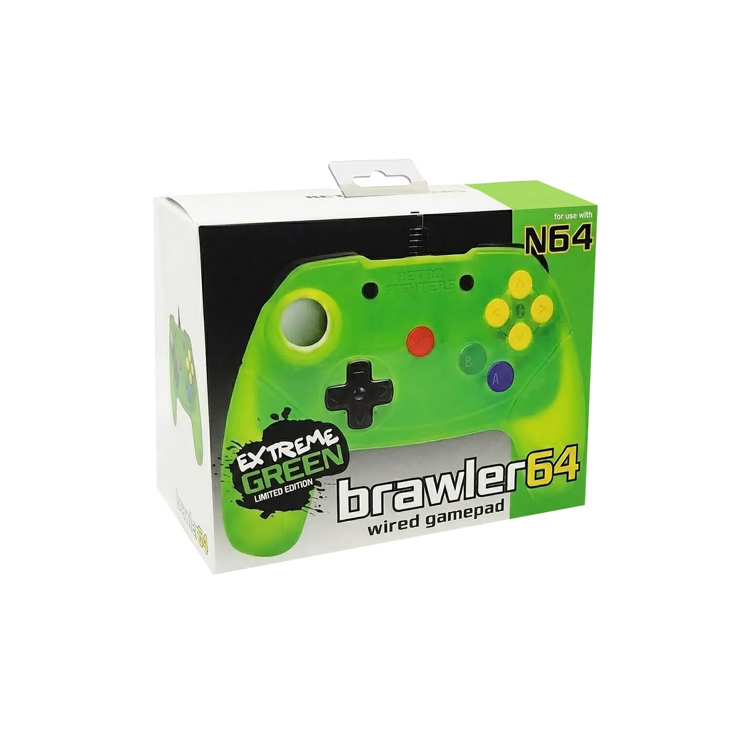 Retro Fighters Brawler64 N64 controller bedraad transparant