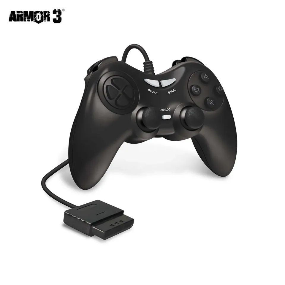 Hyperkin Armor3 bedrade PS2 controller zwart dual analog