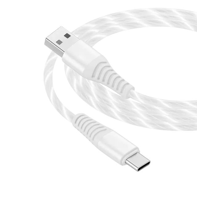 Clever Gaming LED kabel wit 1m USB C oplaadkabel