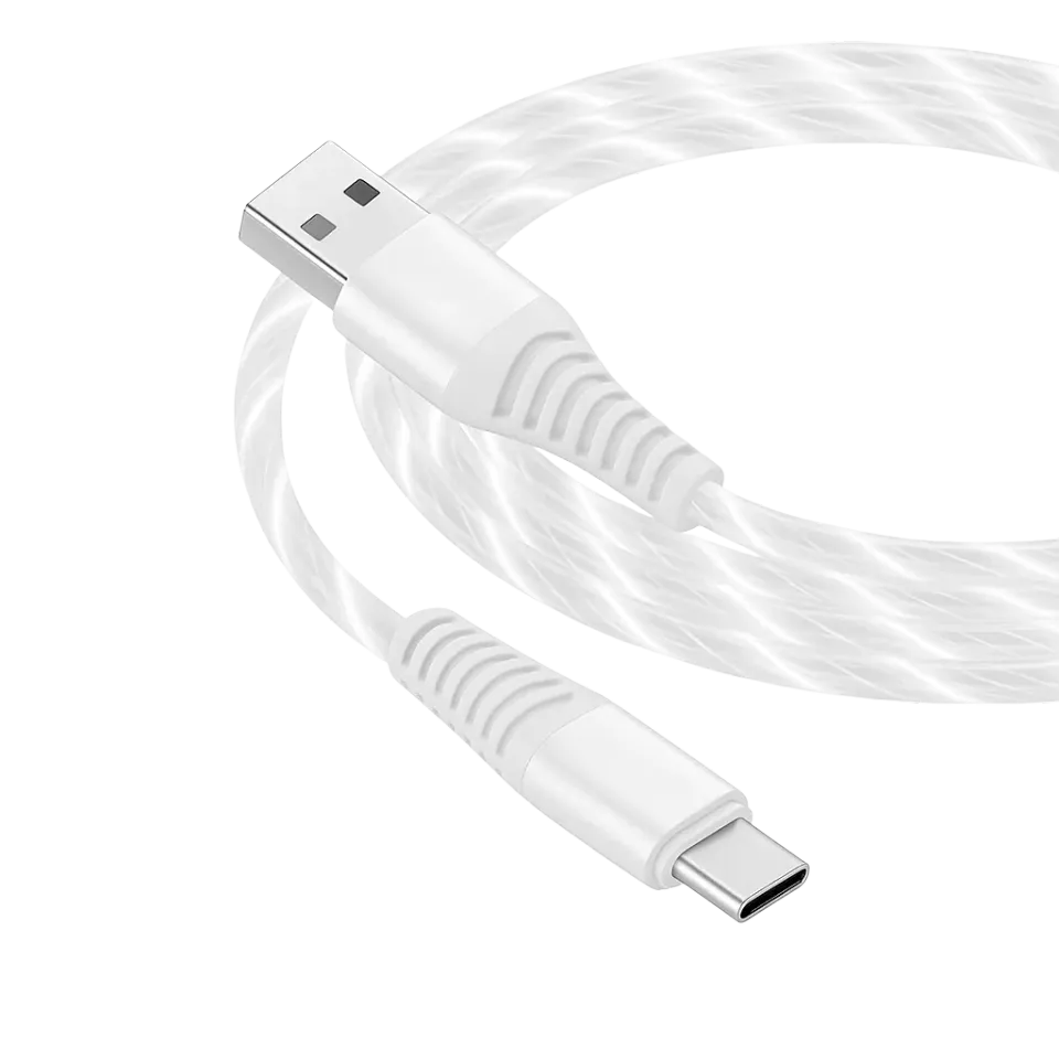 Clever Gaming LED kabel wit 1m USB C oplaadkabel