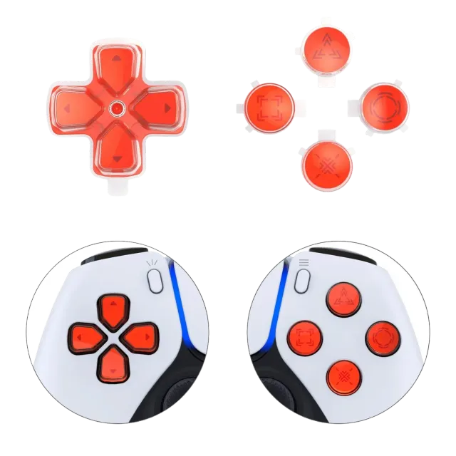 Clever Gaming Actieknoppen + D-pad oranje set