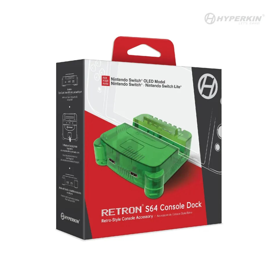 Hyperkin RetroN S64 dock voor Switch limoengroen