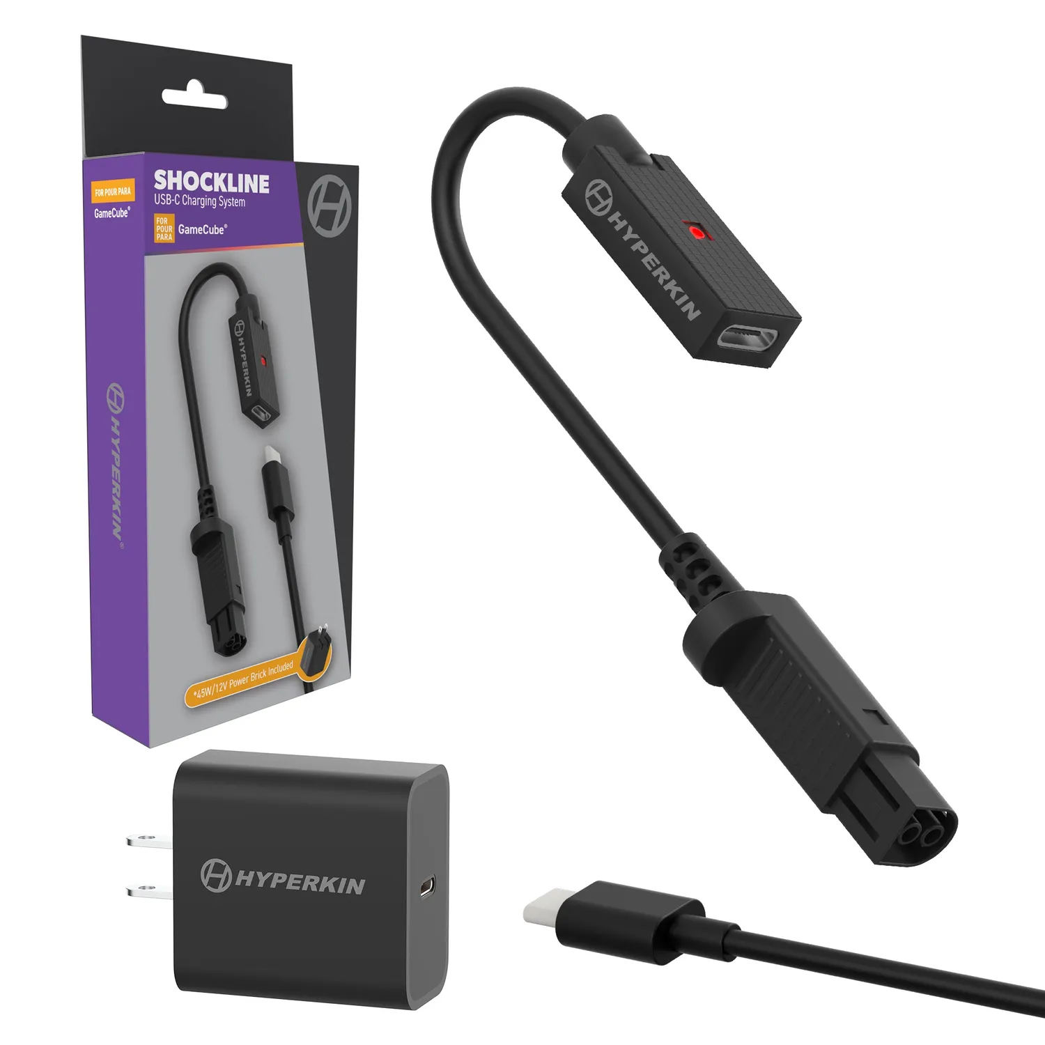 Hyperkin ShockLine 45W/12V GameCube voeding USB-C set