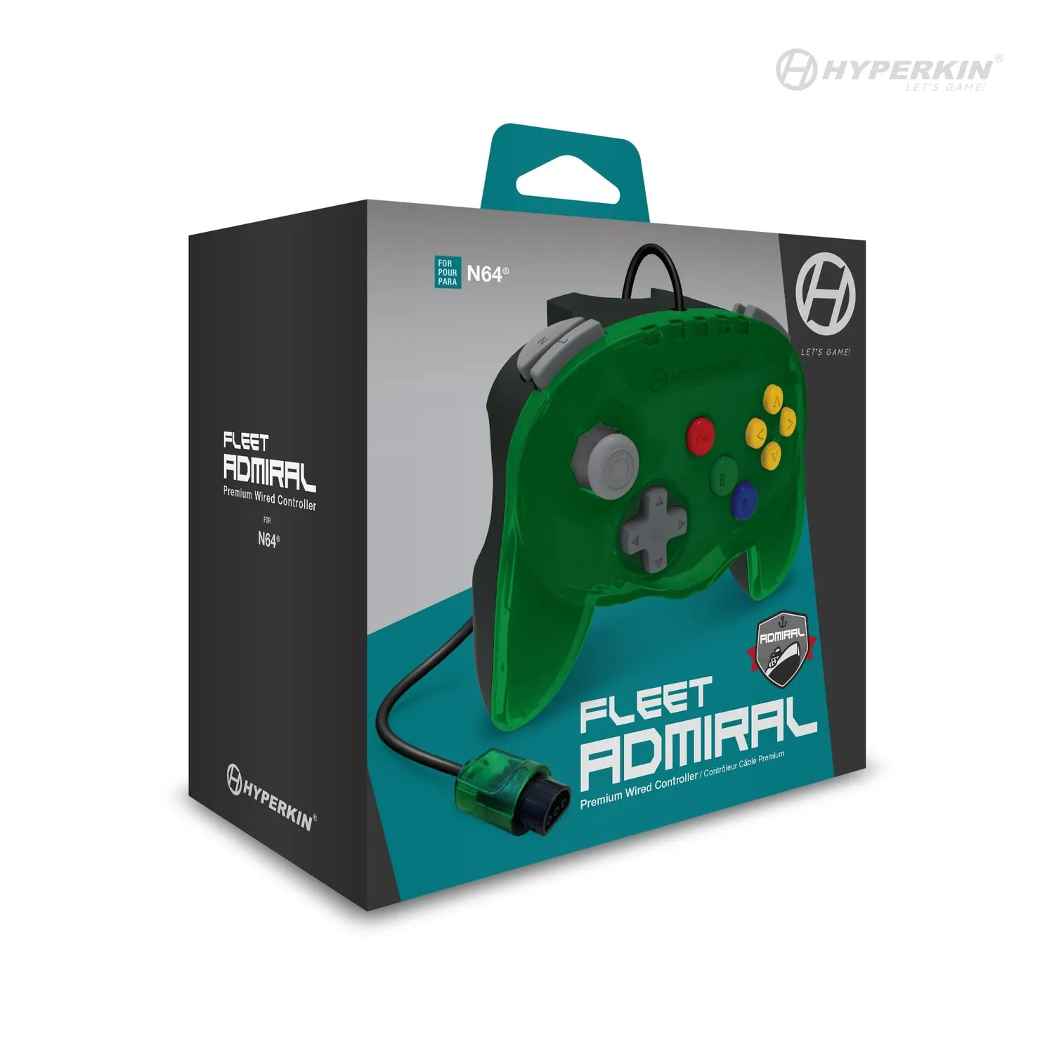 Hyperkin Fleet Admiral bedrade controller jade N64