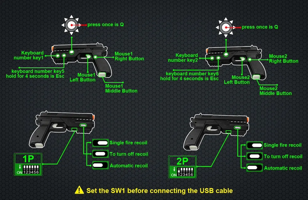 Retro Shooter RS3 Reaper 1 light gun zwart