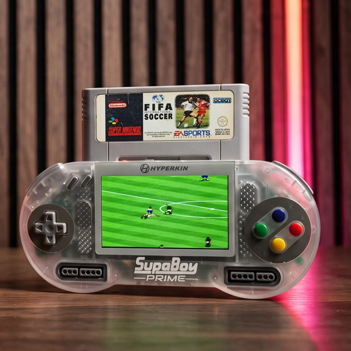 Hyperkin SupaBoy Portable handheld SNES cartridges PAL NTSC