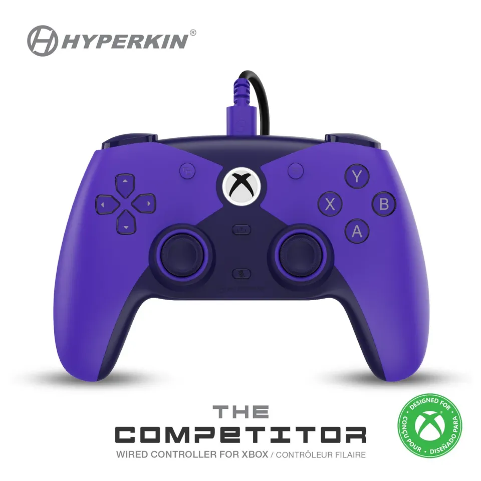 Hyperkin The Competitor bedrade controller paars Xbox