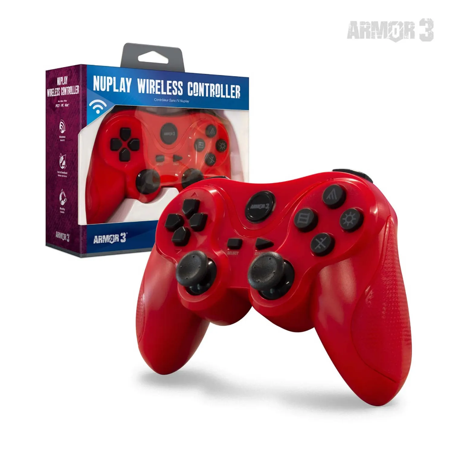Hyperkin NuPlay PS3 draadloze controller rood