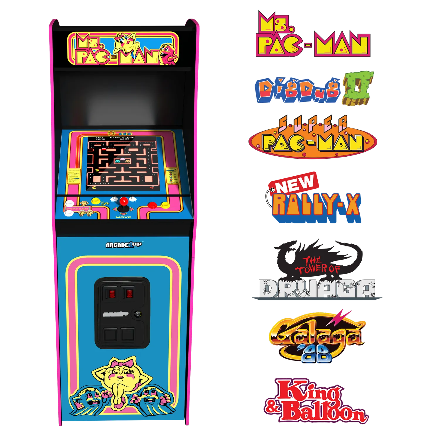 Arcade1Up Ms. Pac-Man Deluxe arcadekast 17 inch 7 games