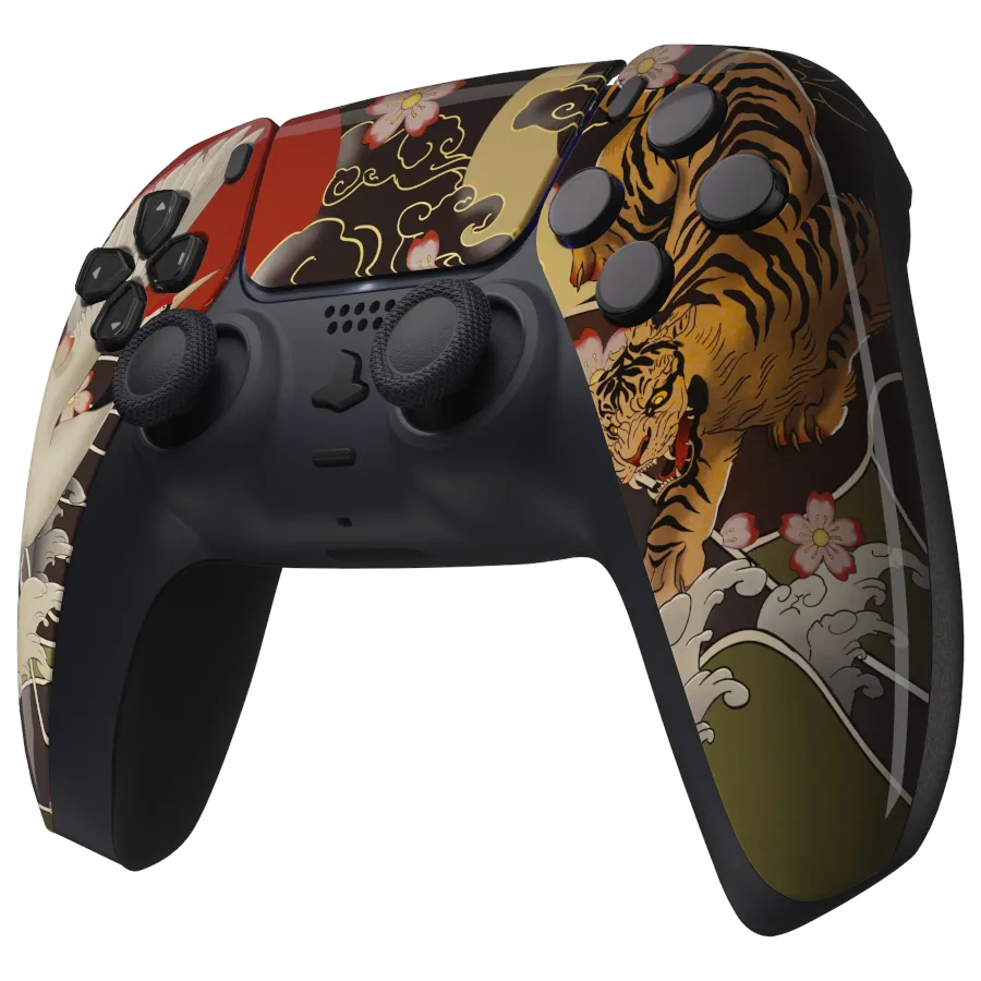 Clever Gaming Tiger and Crane PS5 controller met print