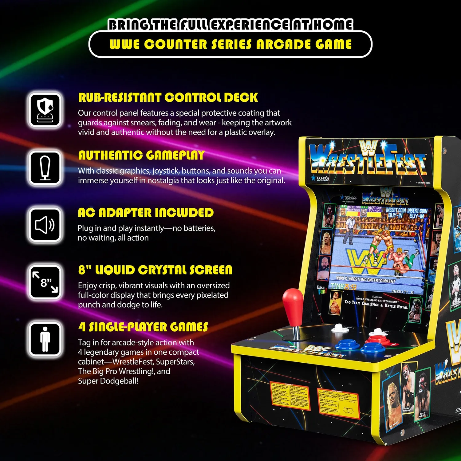 Arcade1Up WWE Countercade arcadekast 8 inch 4 games