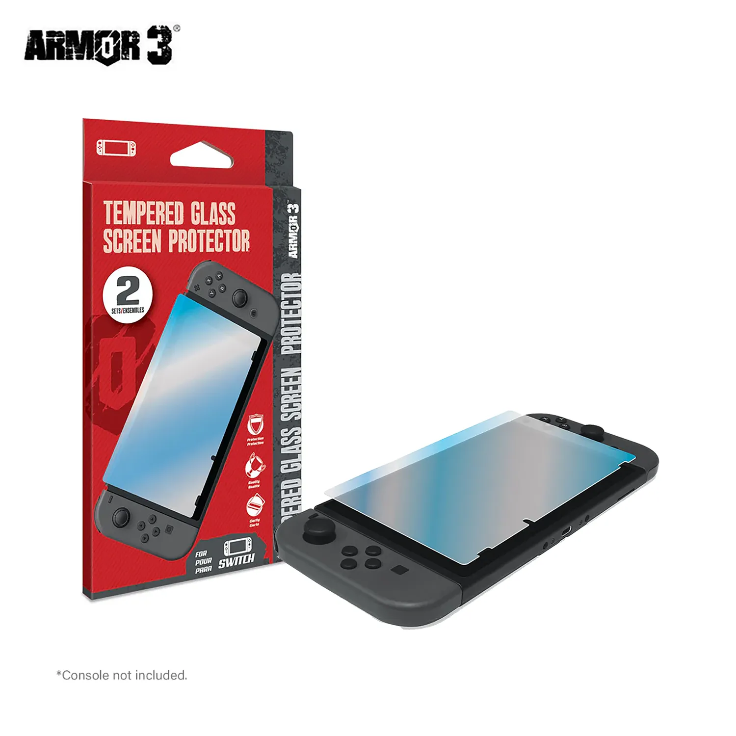 Hyperkin Tempered Glass Screen Protector Switch 2-pack