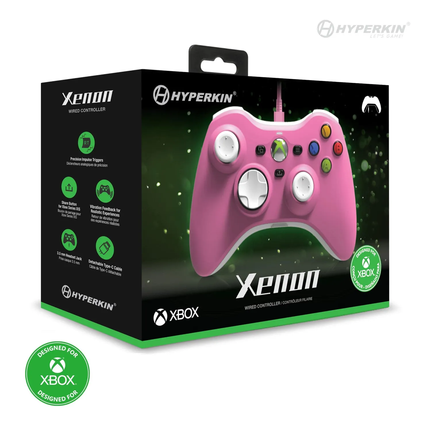 Hyperkin Xenon Xbox controller bedraad roze