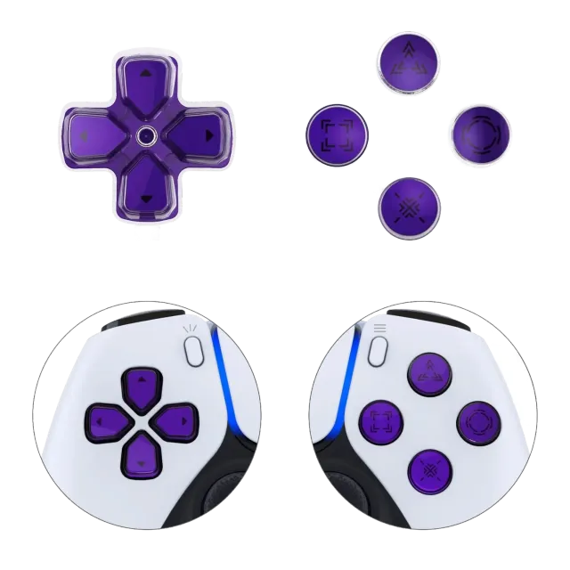 Clever Gaming Actieknoppen + Dpad controller knoppen paars