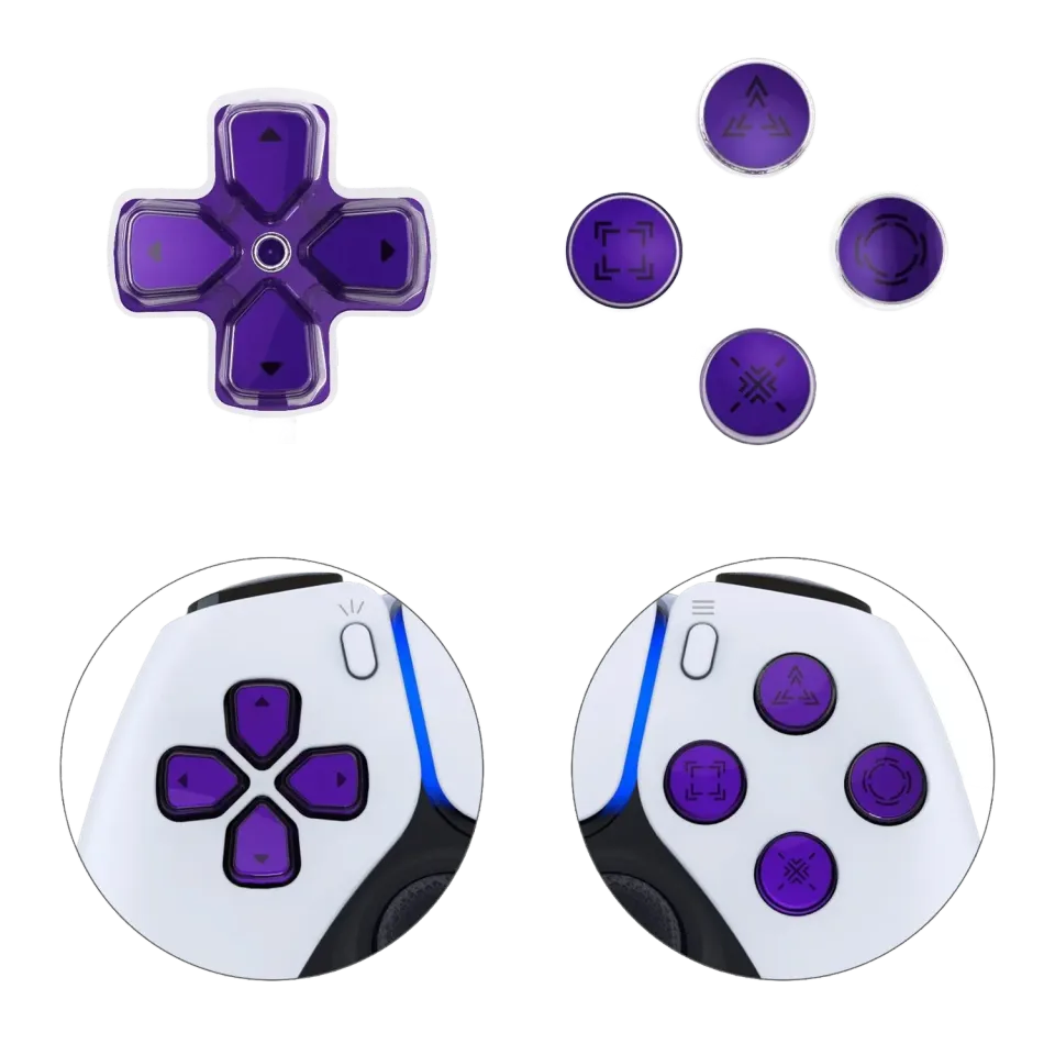 Clever Gaming Actieknoppen + Dpad controller knoppen paars