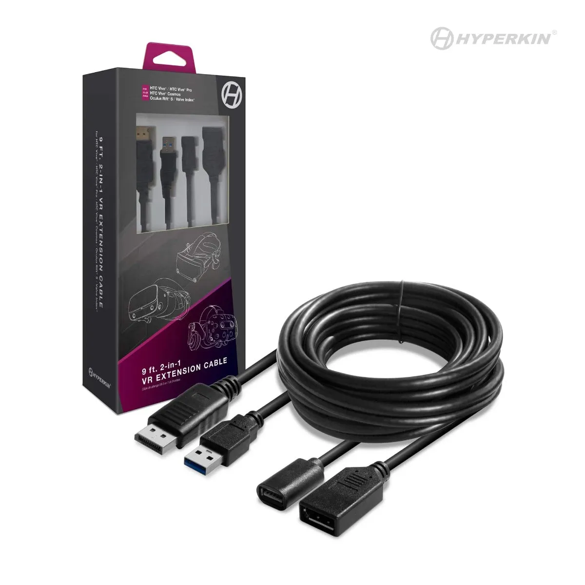 Hyperkin 2 in 1 VR verlengkabel 9 ft DisplayPort USB