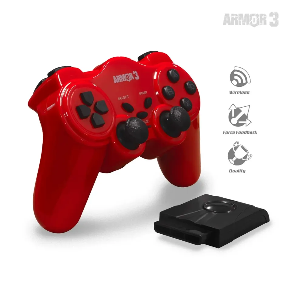 Hyperkin NuRange draadloze controller rood PS2
