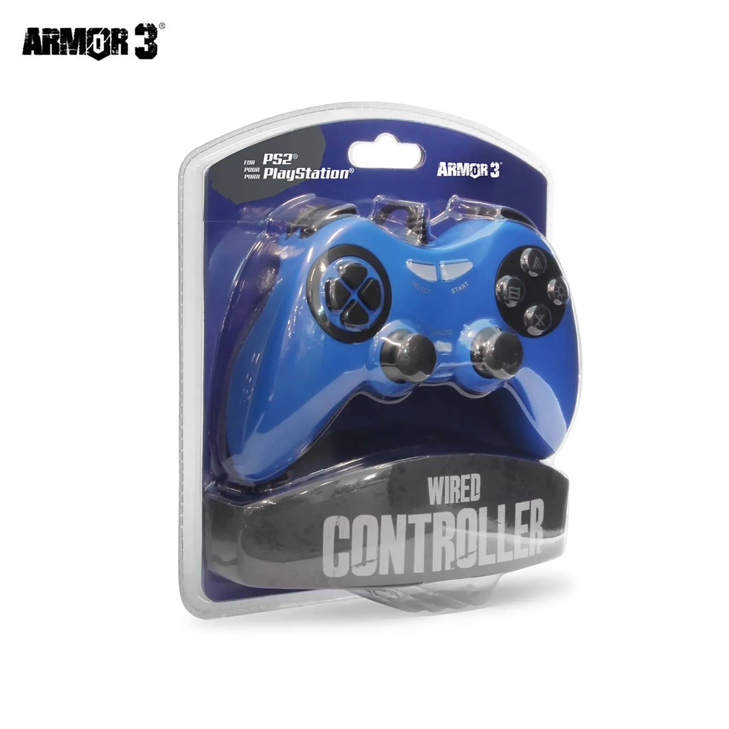 Hyperkin Armor3 bedrade controller PS2 blauw dubbele sticks