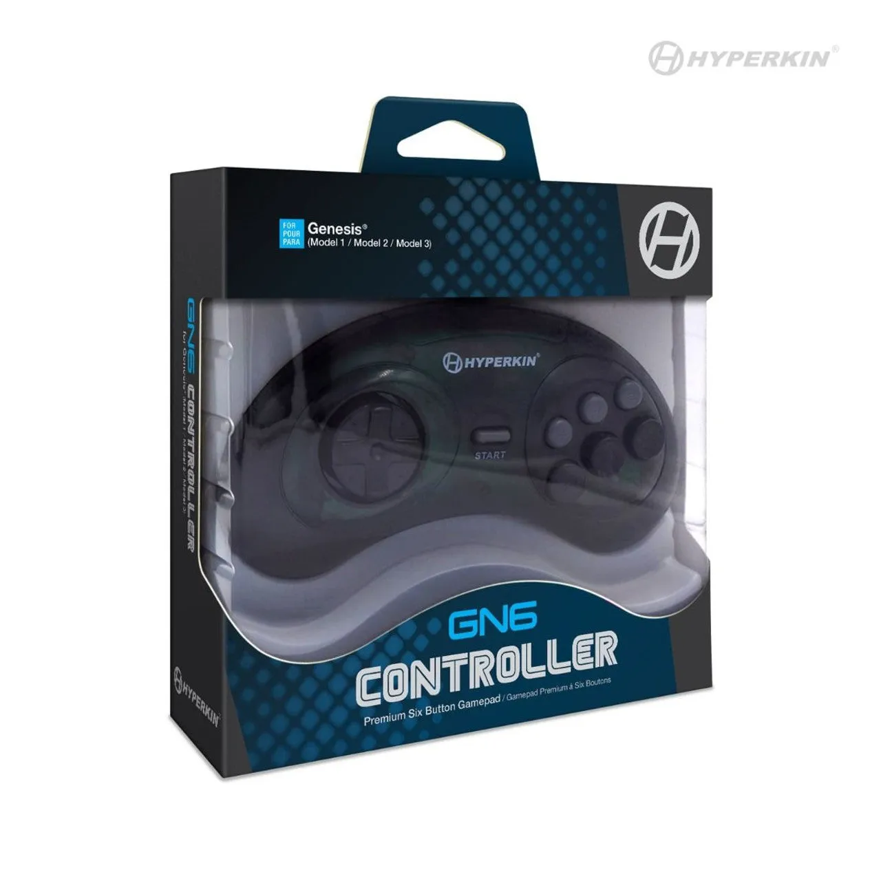Hyperkin GN6 Space Black USB controller Genesis retro 6-knops