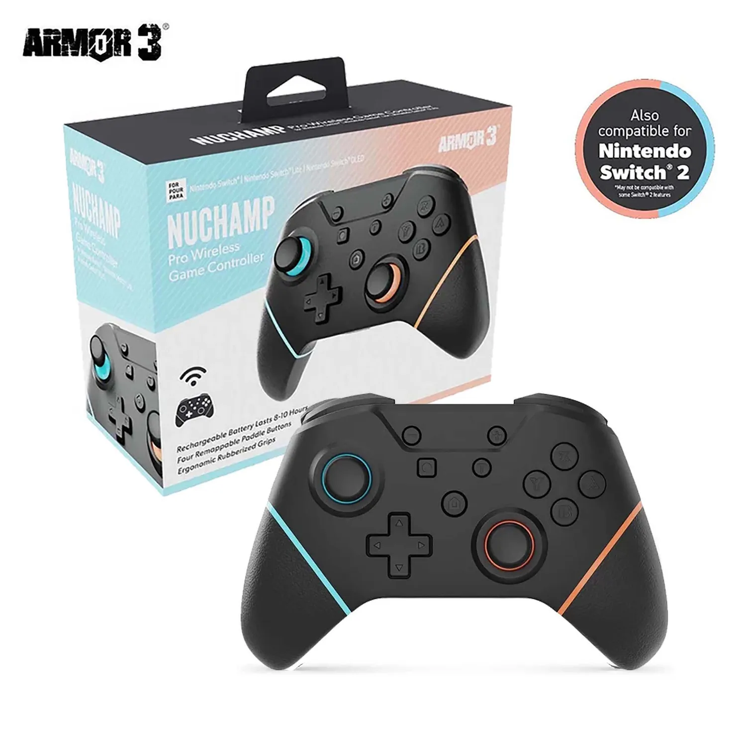 Armor3 NuChamp Switch controller draadloos blauw-oranje