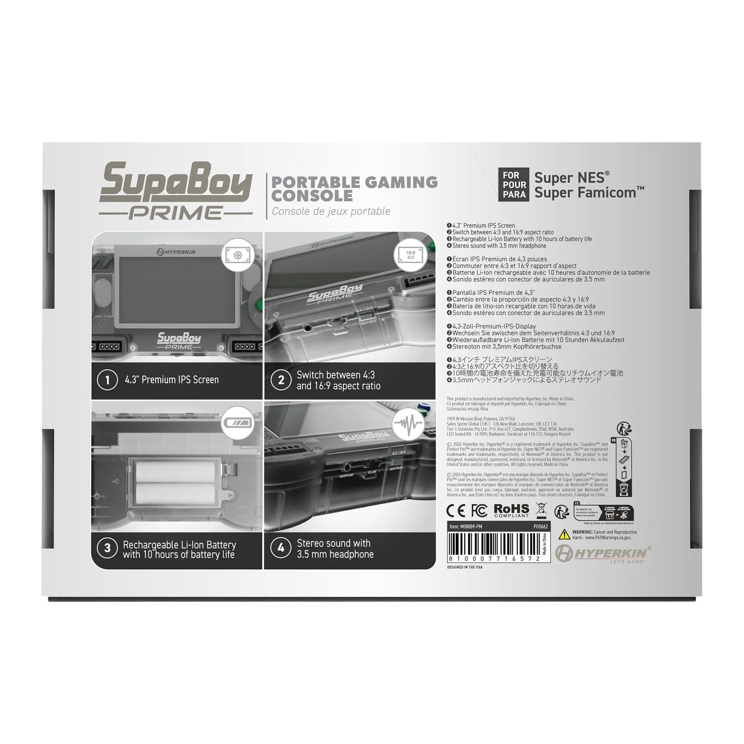 Hyperkin SupaBoy Portable handheld SNES cartridges PAL NTSC
