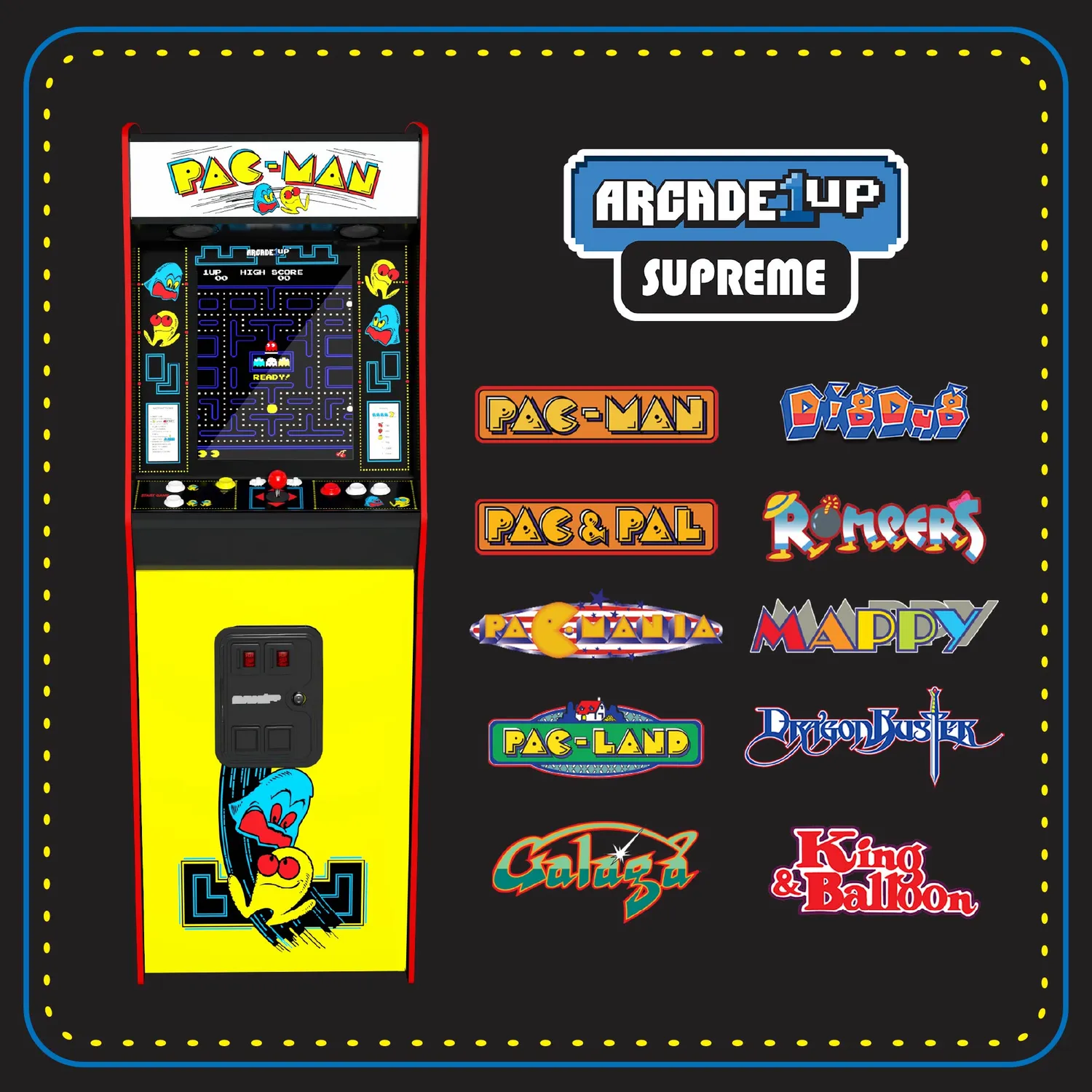 Arcade1Up Pac-Man Supreme Series arcadekast 19 inch 10 games