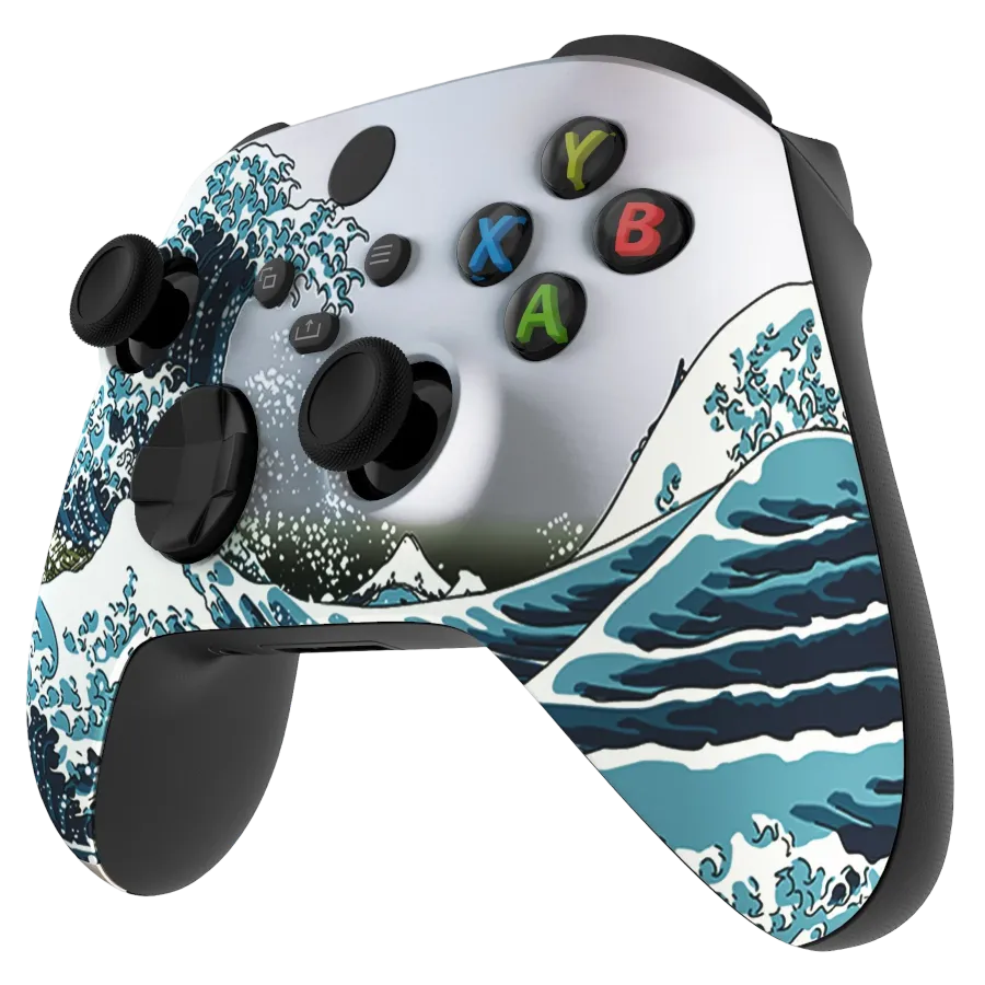 Clever Gaming Kanagawa Wave Xbox controller wave print