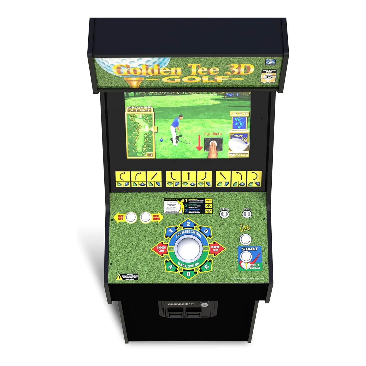 Arcade1Up Golden Tee 3D Deluxe arcadekast 8 games trackball
