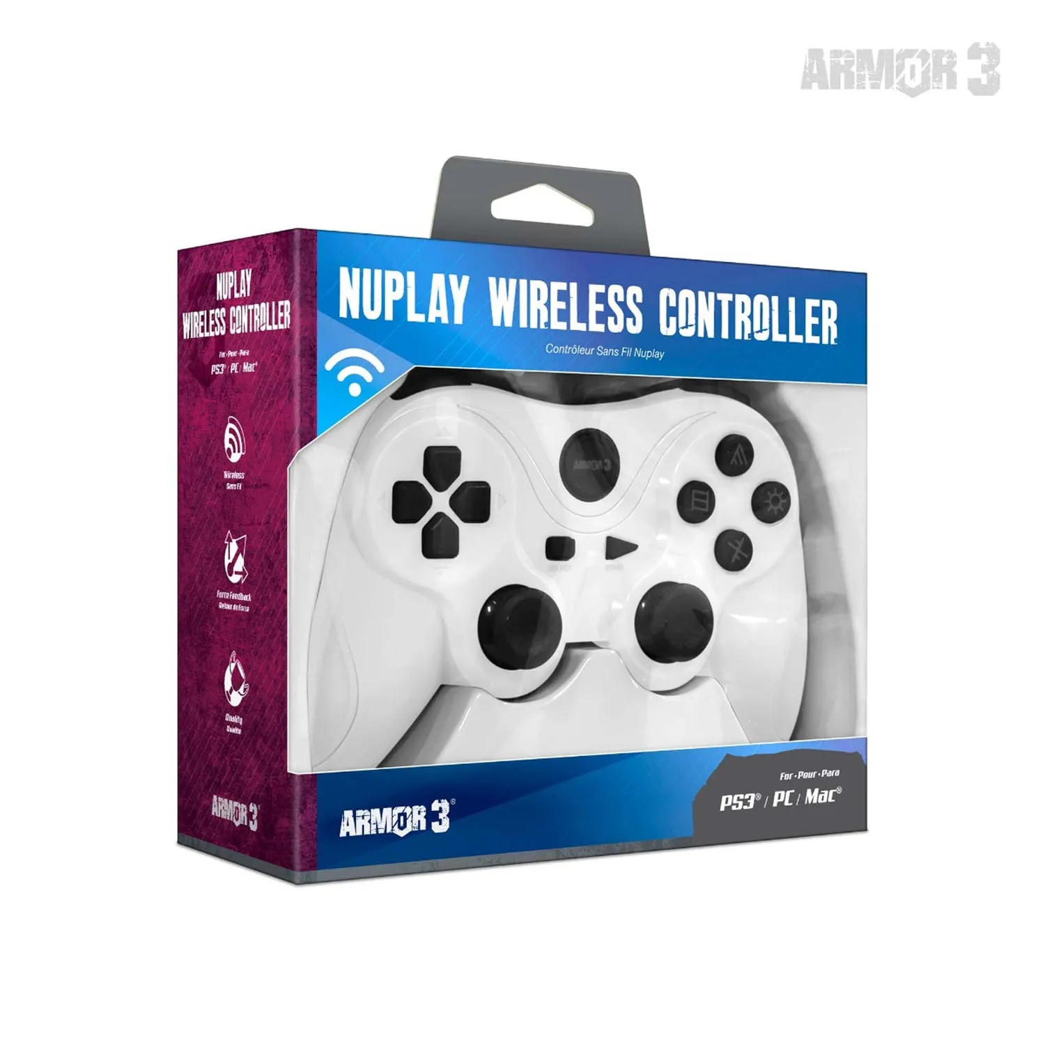 Hyperkin NuPlay PS3 draadloze controller wit drukgevoelig