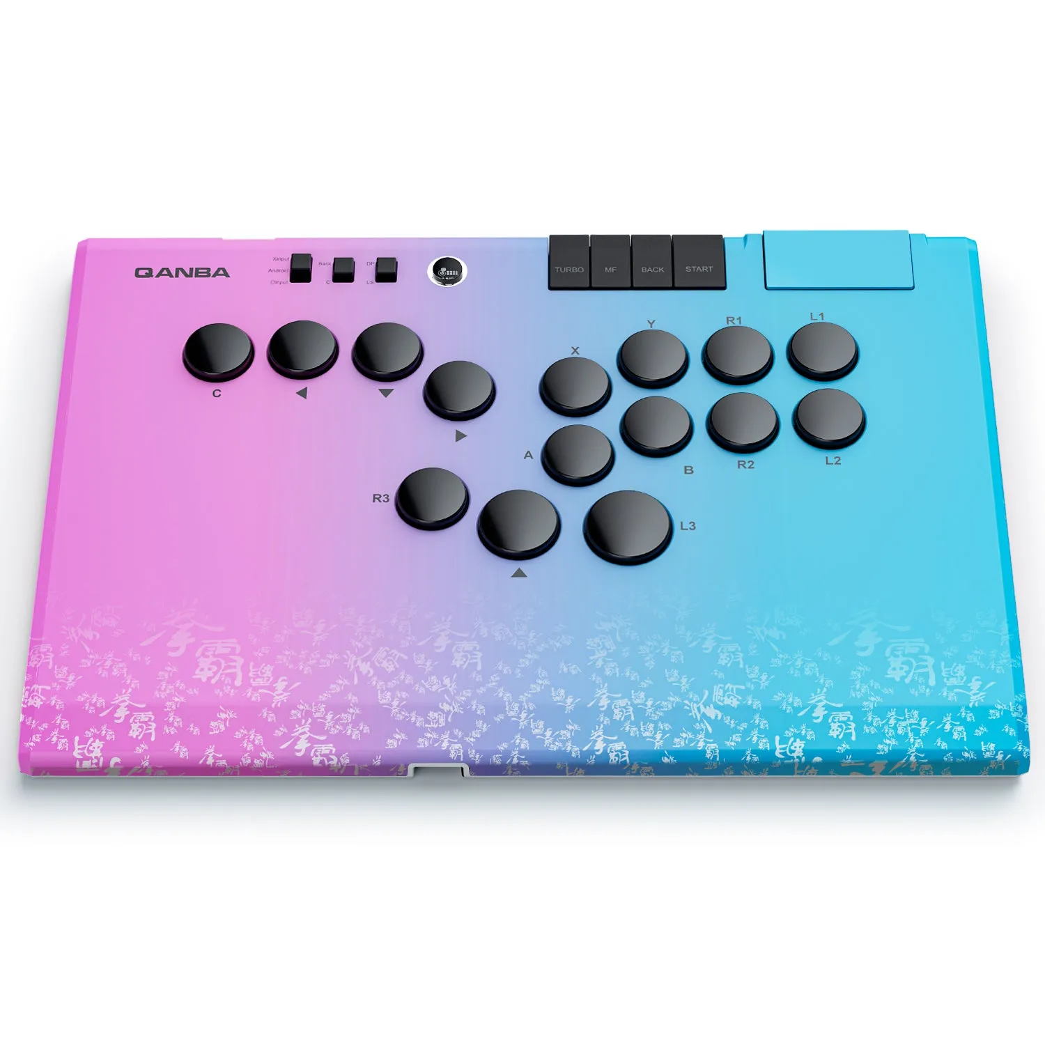 Qanba Ruby leverless controller Carbon Fiber Black 15 knops