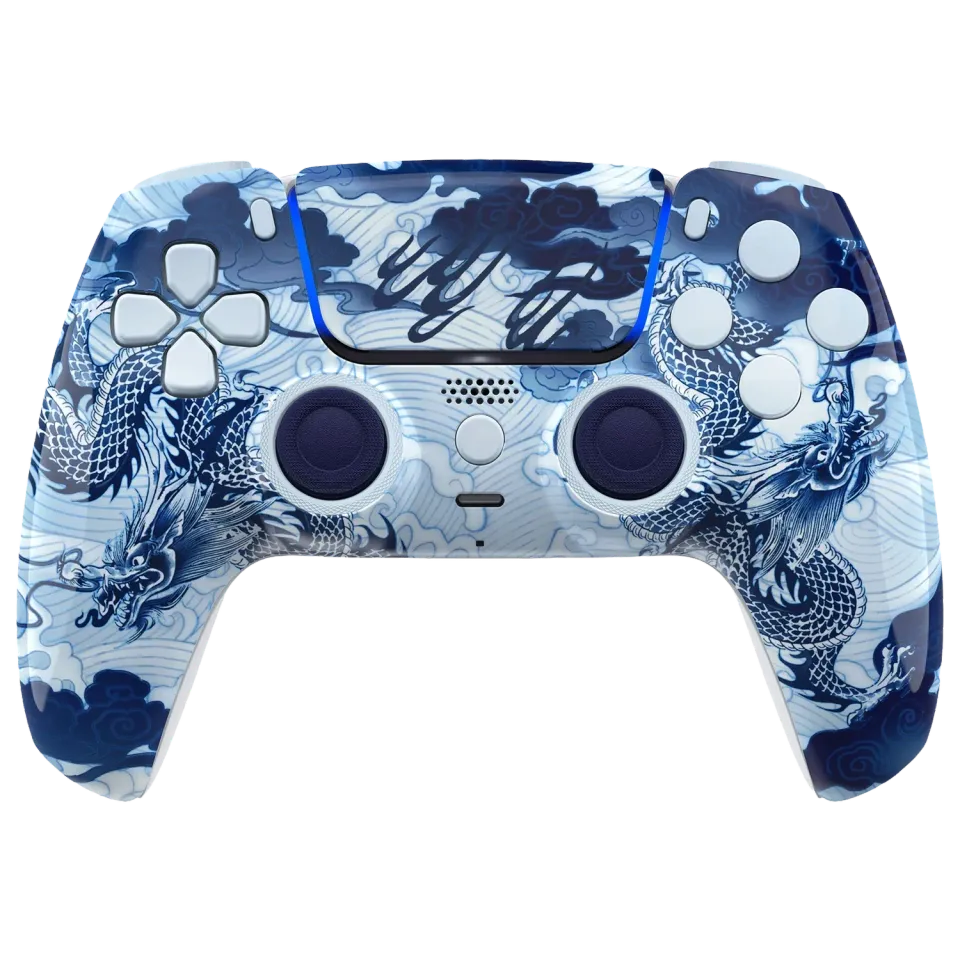 Clever Gaming Porcelain Dragon PS5 controller DualSense